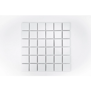 2X2 WHITE SQUARE MATTE PORCELAIN MOSAIC - porcelain tile